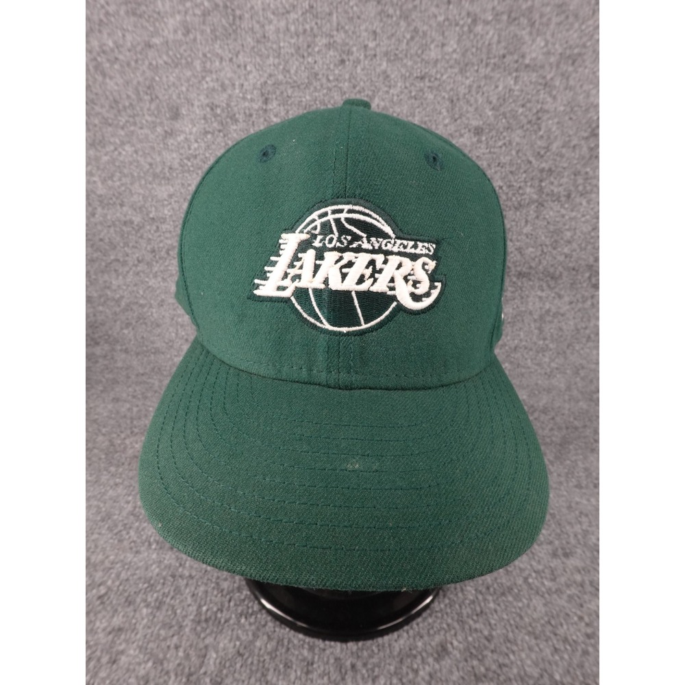 New Era 59FIFTY Los Angeles Lakers Hat Mens Size 8 Forest Green Fitted NBA Cap‎